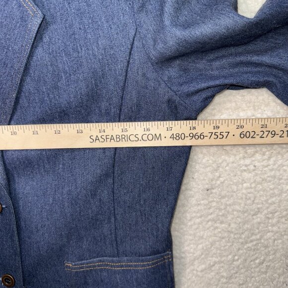 Vintage 80's Denim Blazer Jacket Women's Small Union Made Modest Cottage - Picture 6 of 7